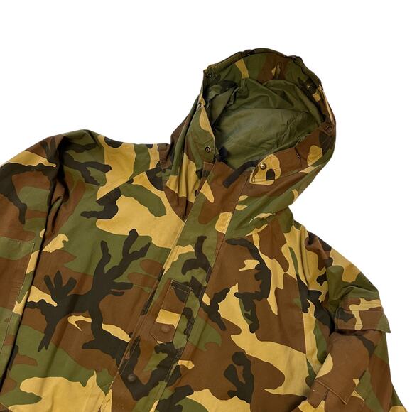 Xl Vintage US Military BDU Rain Jacket Green Camo - Picture 2 of 7